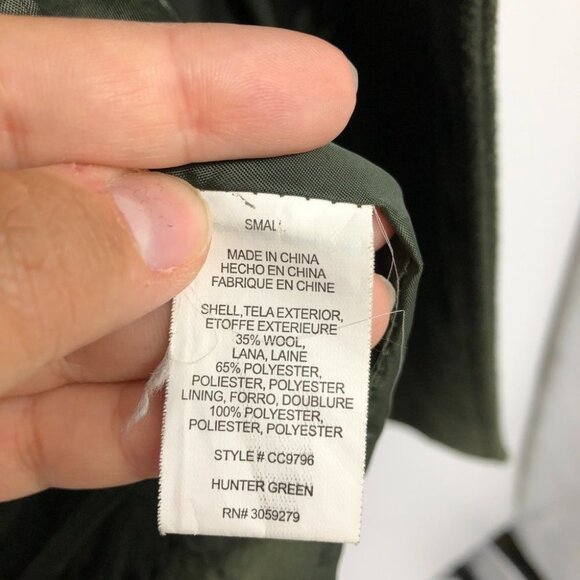 Thread  & Supply Hunter Green Hooded Wool Blend Duffle Coat size S - Picture 5 of 14